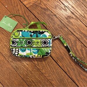Vera Bradley Green and Blue Floral Wristlet